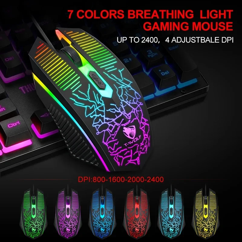 Electronic Sports Set  3 In 1 Wired Backlit Keyboard Gaming Mechanic Kit Waterproof Luminous 104 Key Keyboard Mouse Set 2026 NEW