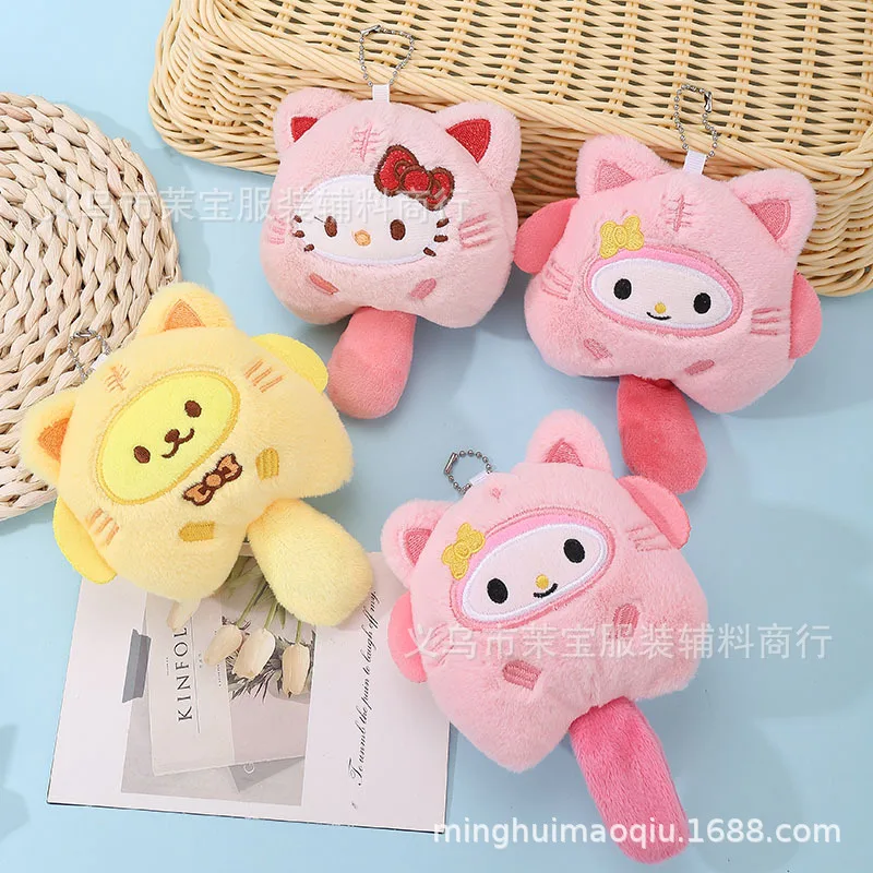 

Kawaii Sanrio Kuromi Doll Keychain My Melody Hello Kitty Pompompurin Anime Bag Pendant Miniso Cartoon Doll Pendant Gift for Kids