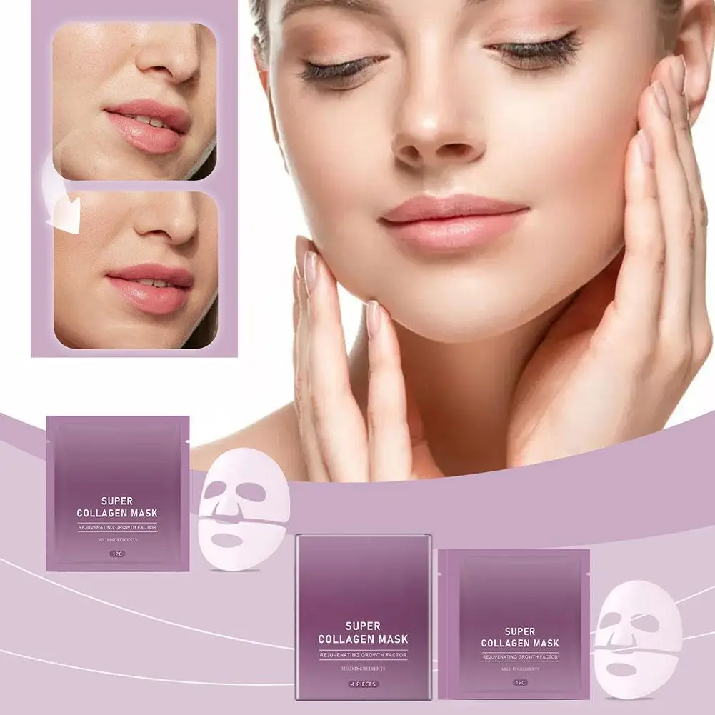 1/4pcs Bio Collagen Face Mask หดรูขุมขน Deep Hydrating Overnight Mask Moisturizing Refreshing Brightening Face Skin Care