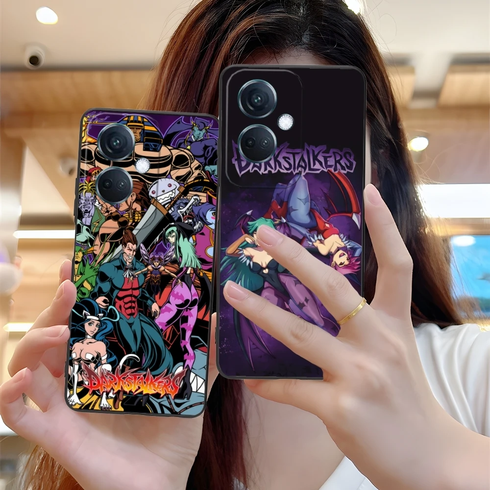 Darkstalkers Morrigan Mobile Cell Phone Case for OPPO Find X5 X3 X2 A93 Reno 8 7 Pro A74 A72 A53 Black Soft Phone Cover Shell