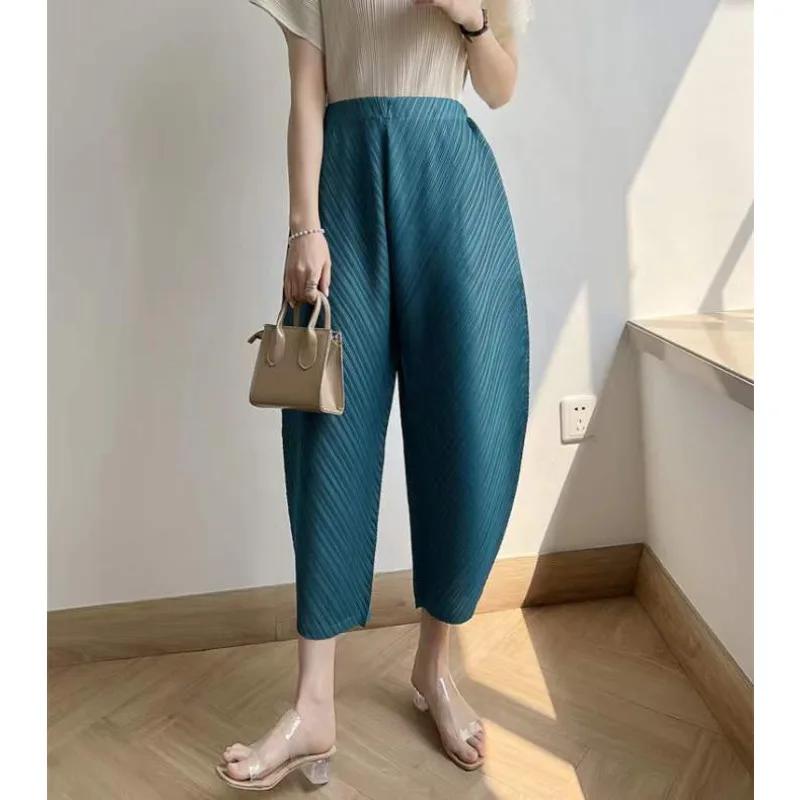 Autumn Pleated Pants Women's 2025 New Banana  Fashion  Casual Loose Wide-Leg  Streetwear Women