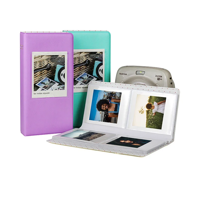 80 Zakken Retro Pu Fotoalbum Fit Voor Instax Vierkante Film Voor Fujifilm SQ1 SQ6 SQ20 SQ10 SP3 Camera Accessoires