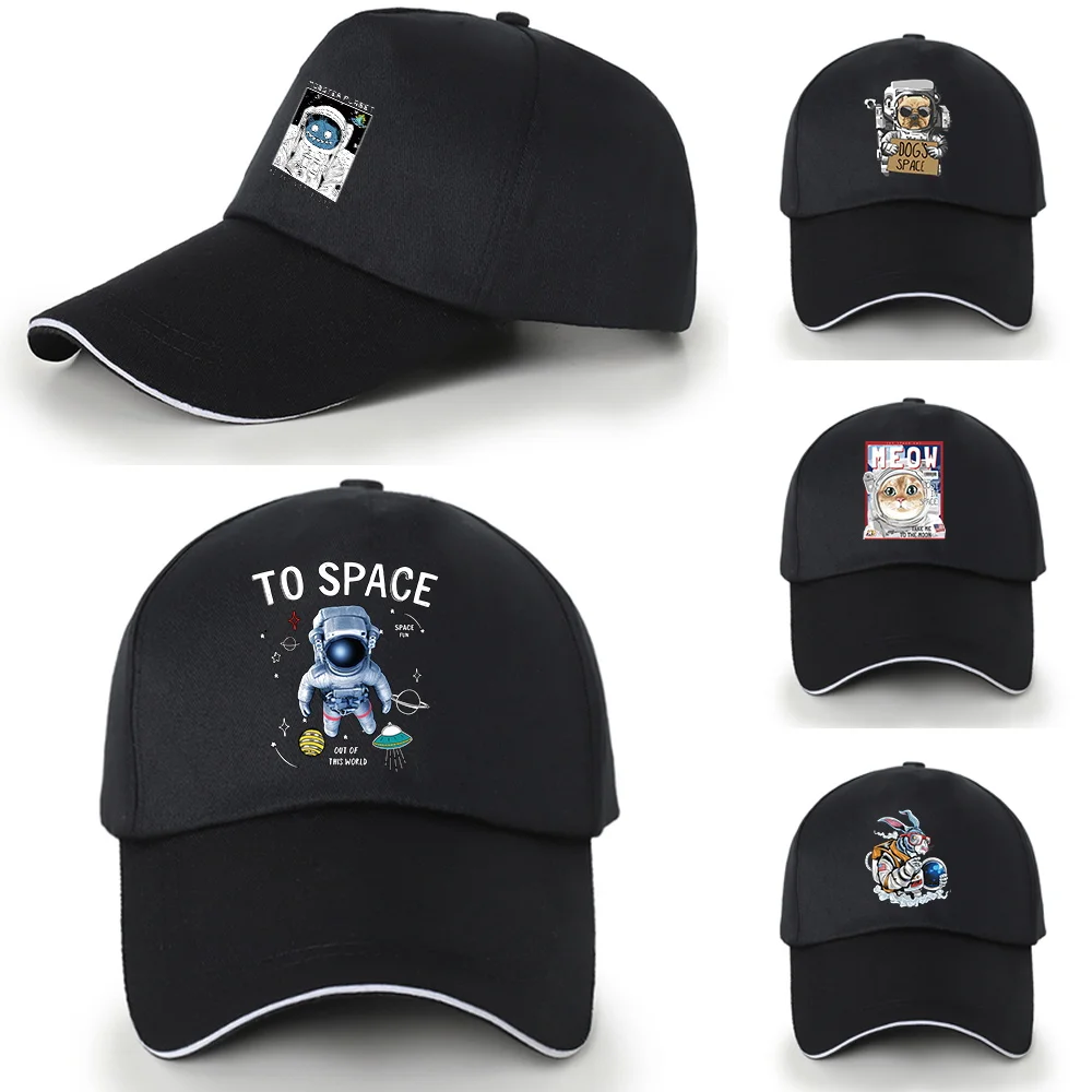 

1 Pcs Unisex Cap Casual Astronaut Print Baseball Cap Adjustable Snapback Hats for Women Men Hip Hop Cap Street Dad Hat Wholesale