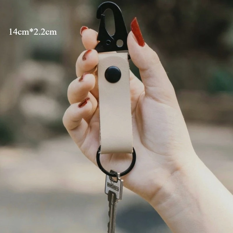 Custom LOGO Eagle Beak Keychain Blank PU Leather Laser Engrave Car Keyring Outdoor Multifunctional Hiking Buckle Camping Holder