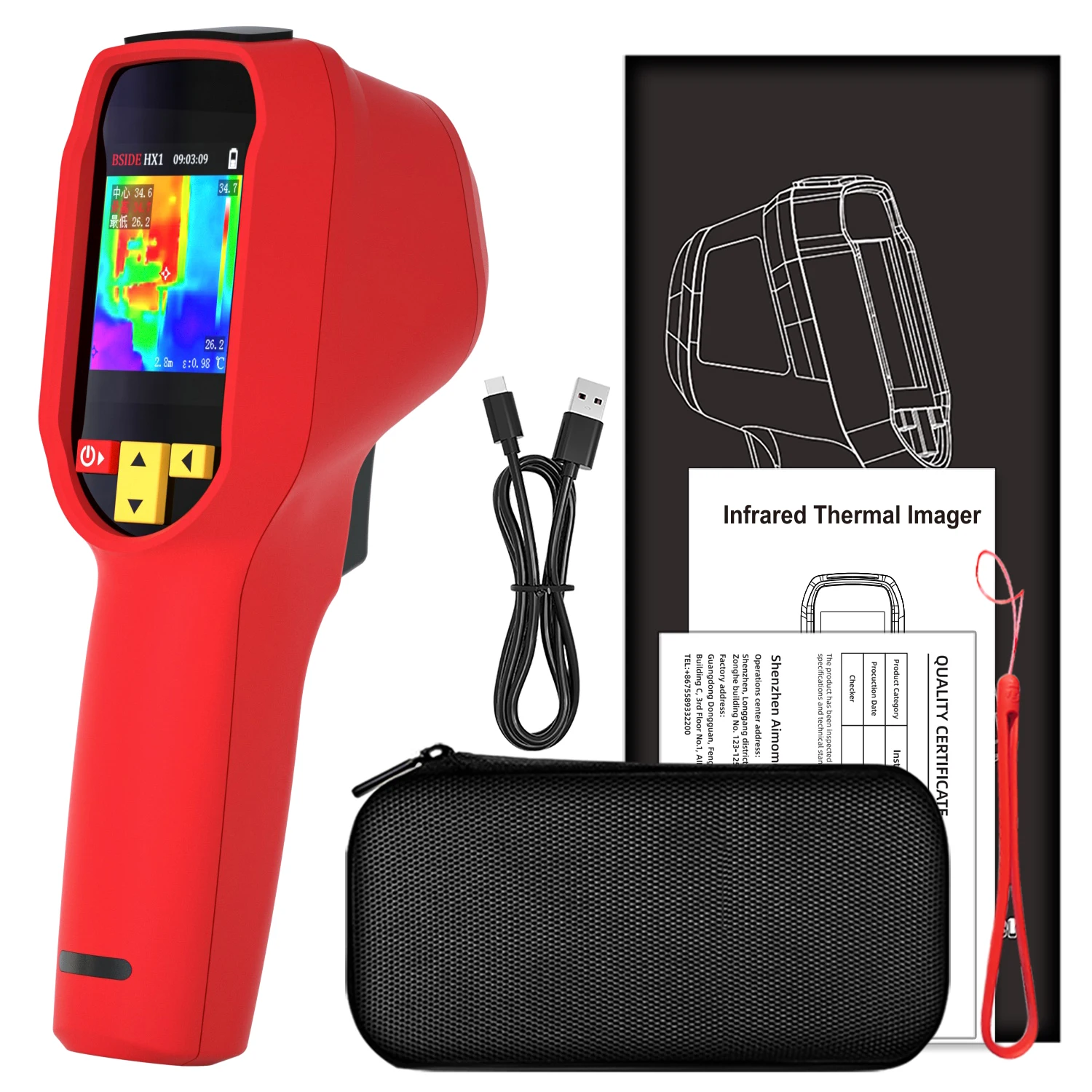 Imagem -02 - Bside Thermal Imaging Câmera Medidor de Temperatura Infravermelho para Reparo Pcb Detecção de Pipeline 240x240