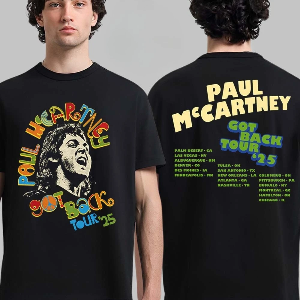 تي شيرت جديد من Paul McCartney Got Back 25 Tour Santa Barbara Bowl California Venue تي شيرت في سبتمبر 26 2025 للجنسين #2