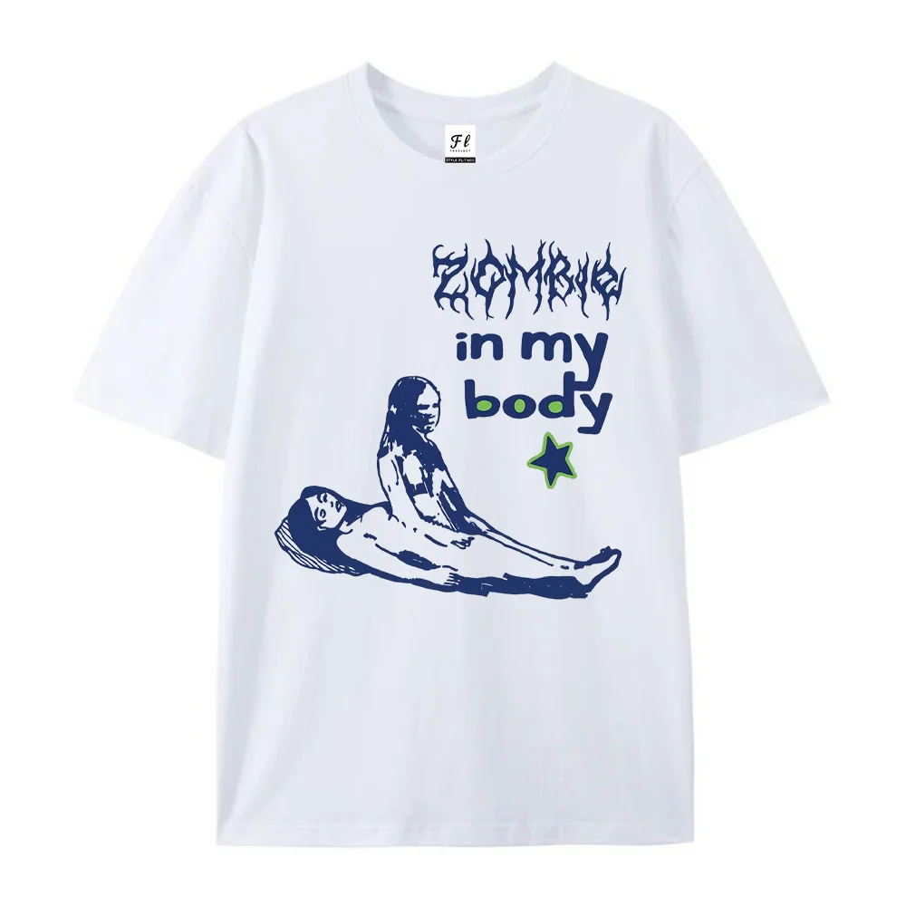 Womens Zombie Graphic T Shirts Horror Letter Print Short Sleeve Casual Summer Cotton Tee Tops