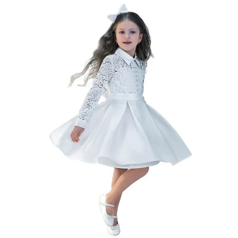 Vestidos blancos de flores para niña, vestido de tul de princesa sin mangas, vestidos de desfile hechos a medida, vestidos de encaje esponjoso para niña, vestidos de comunión