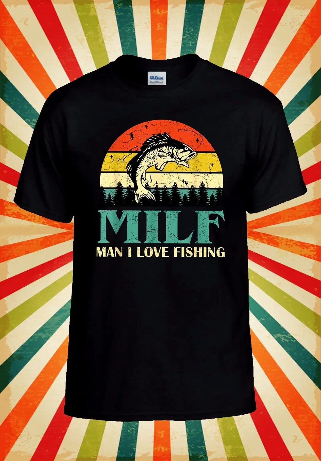 MILF Man I Love Fishing T shirt Sun Men Women Unisex Baseball T Shirt Top 3063