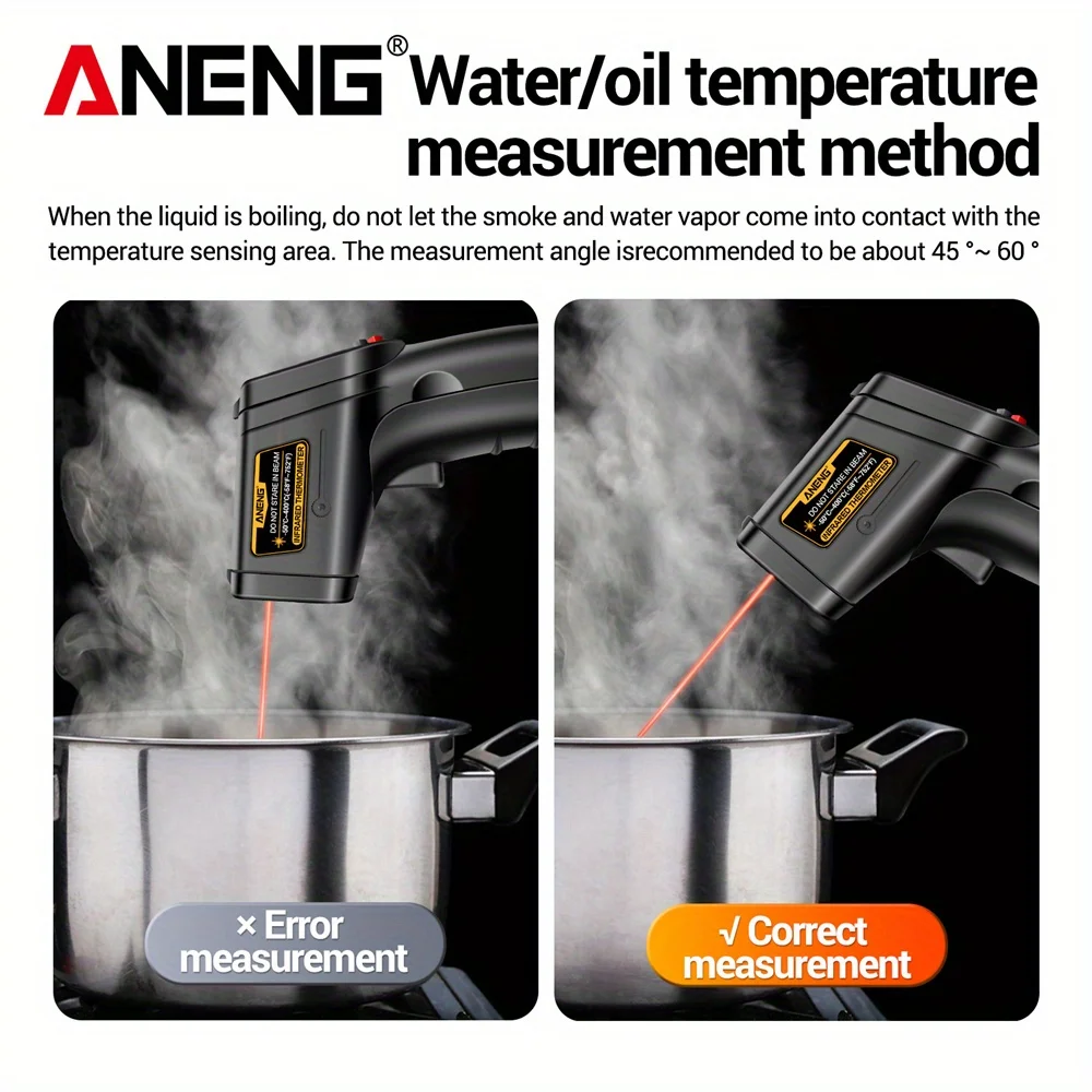 ANENG Termometr cyfrowy Termómetro bezdotykowy -50~400 ° C Czujnik temperatury Higrometr miernik wilgotności Tester Narzędzia TH201