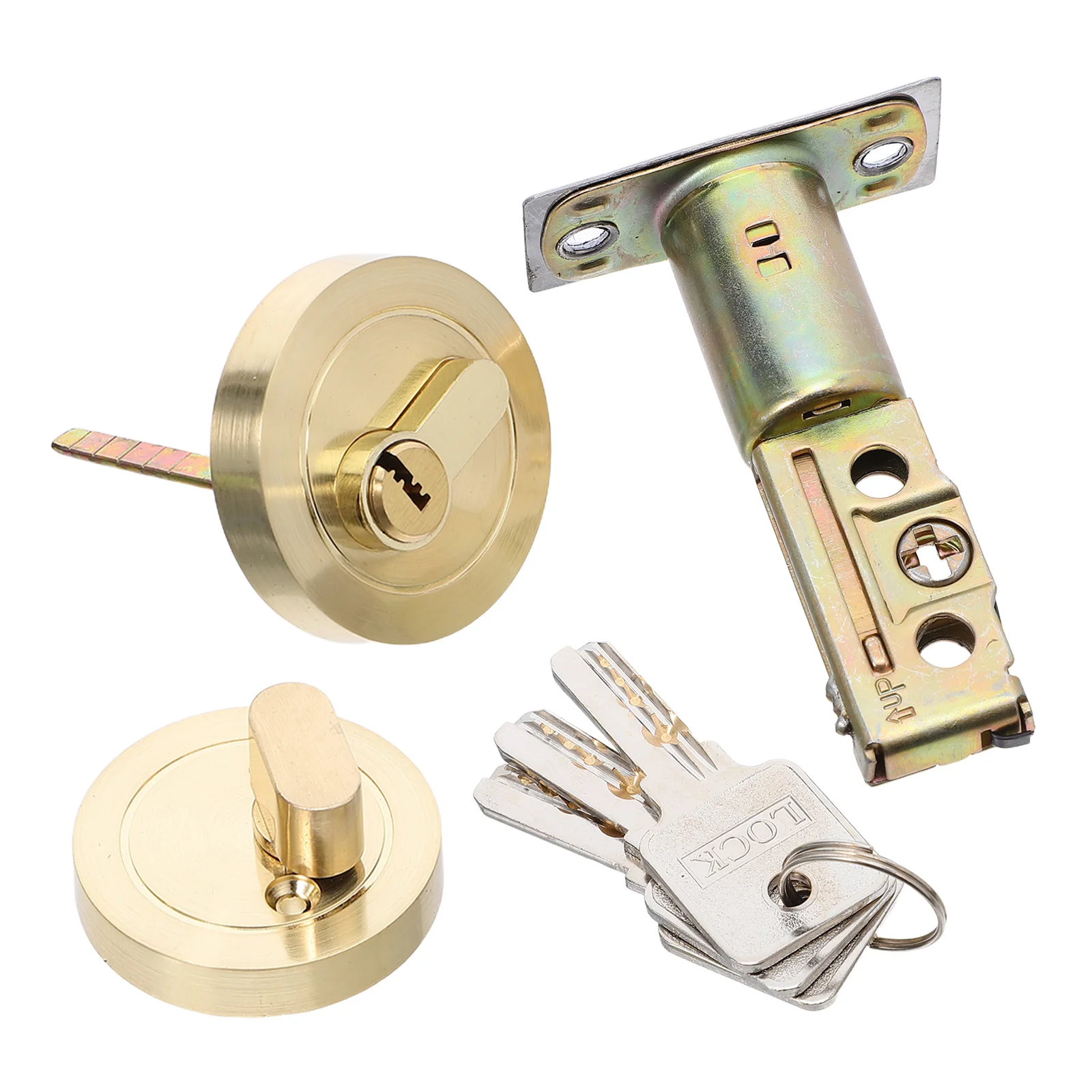 قفل ديدبولت متين بأسطوانة واحدة للباب الرئيسي ومقبض من سبائك الزنك مع مفتاح أمان من الفولاذ المقاوم للصدأ باللون الأسود #1