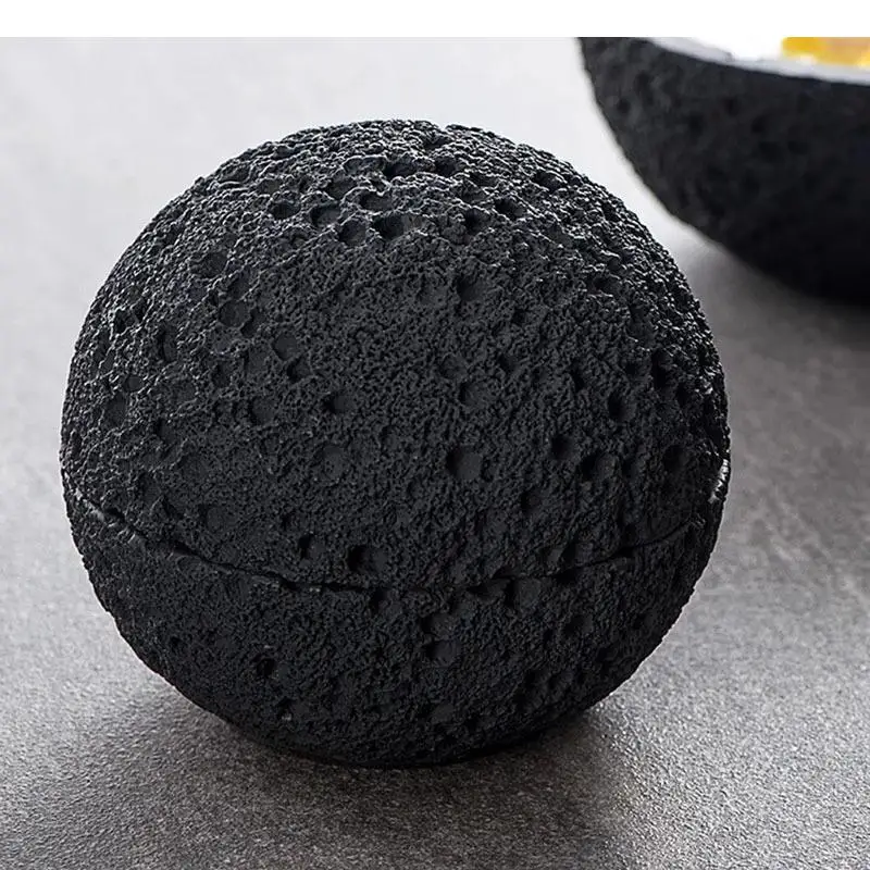 Meteorite Texture Ceramic Bowl with Lid Dessert Snack Sushi Dry Ice Bowls Restaurant Specialty Tableware