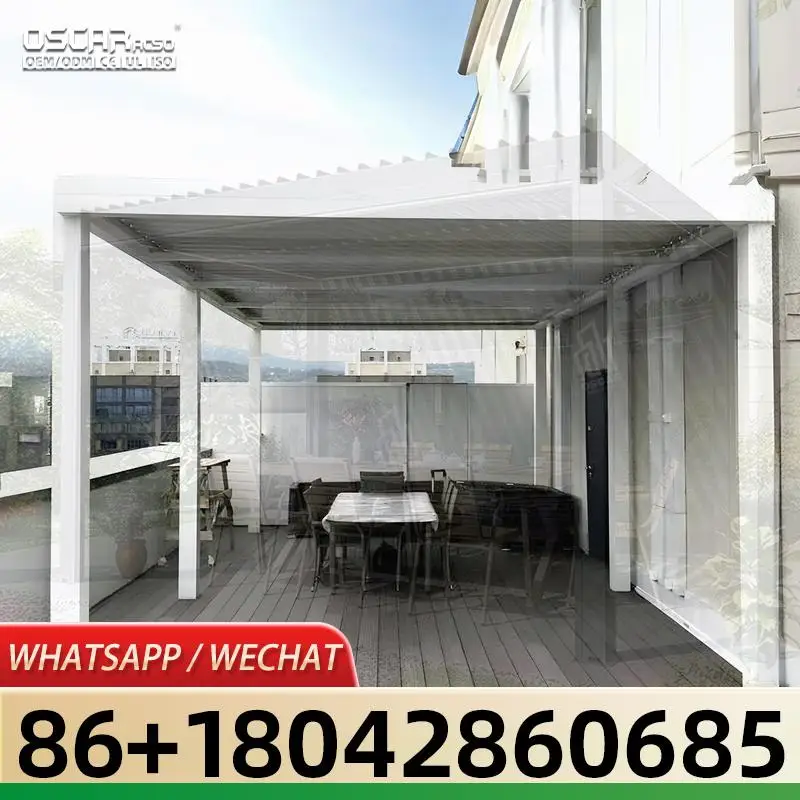 3x3 3x4 4x4 6x4m Modern Aluminium Pergola Motorized with Zip Screen for Garden Wholesale pergola