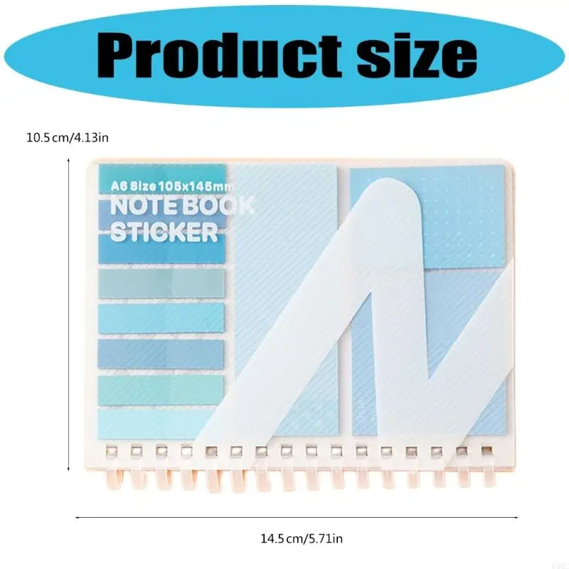 Multifunctional Adhesive Note and Lined Notebook Set Portable Writing Notepad D5QC
