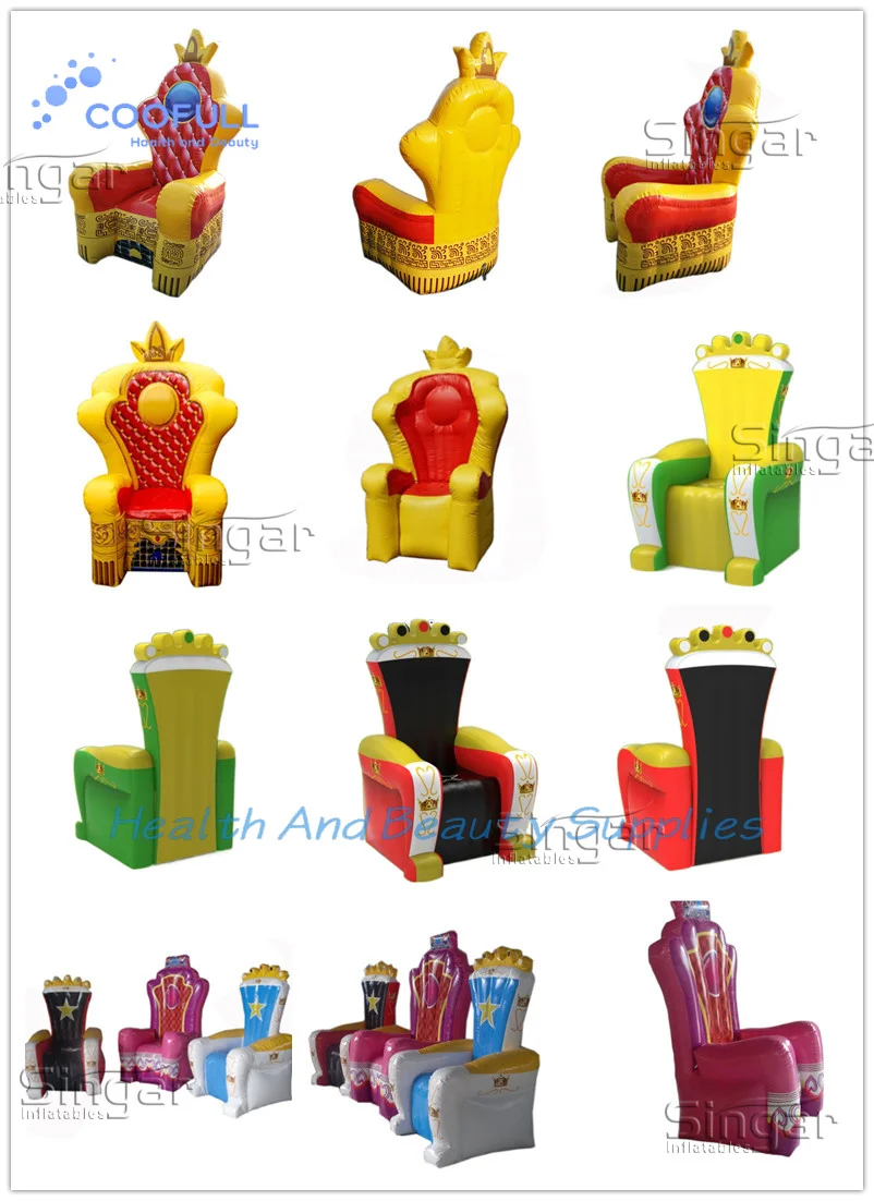 Coofull Giant Portable 2m Purple Princess Inflatable  Sofa King's Throne Chair for Birthday Party