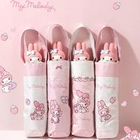 Sanrio Cartoon Umbrella Kuromi My Melody Children Ultraviolet Proof Parasol Student Portable Folding Umbrella Rain Sun Dual-Use