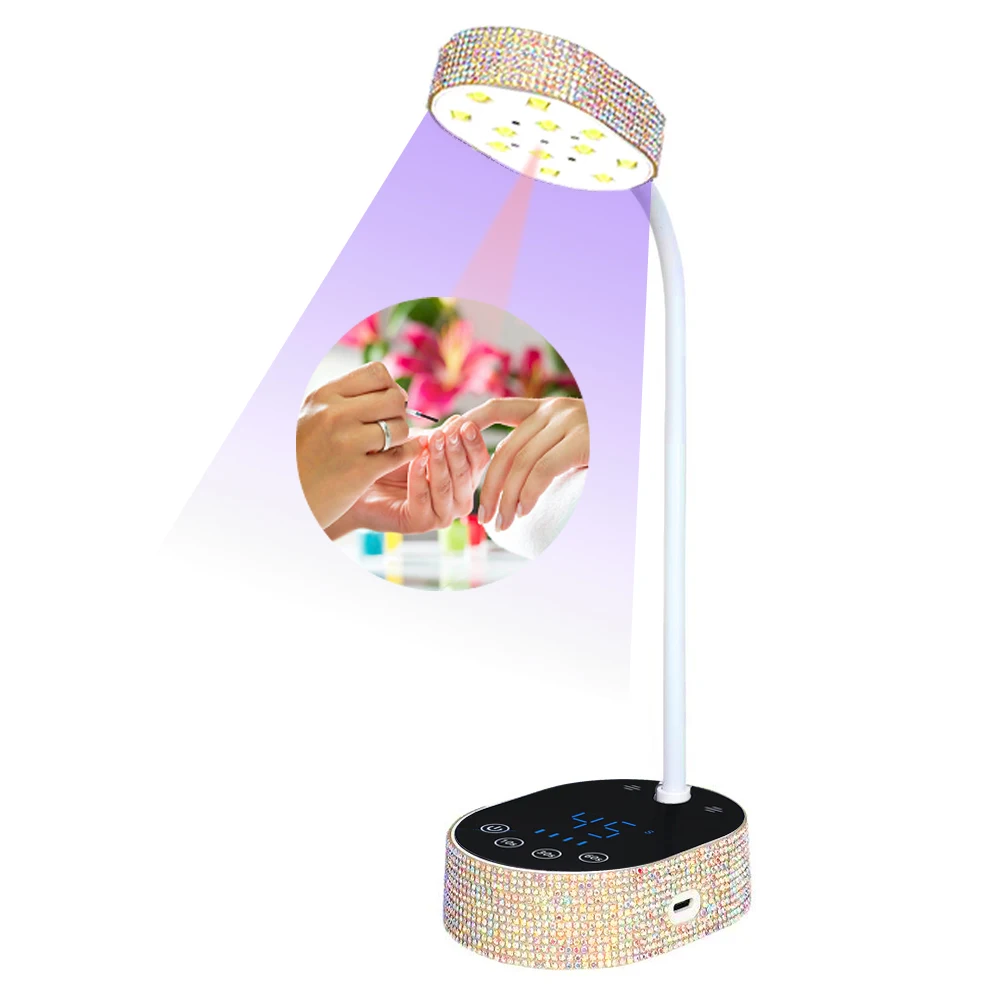 

Wireless UV LED Nail Lamp Rechargeable Professional Portable Nail Dryer Mini Nail Desk Lamp UV Curing Lamp Lights Auto Sensing