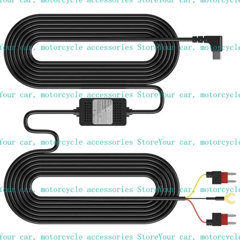 

652F USB Type C Hard Wire for Dashcam Navigation Converts 12V 24V to 5V/3A with Mini Fuses Adapter Ensures Continuous Power