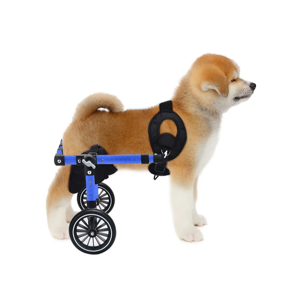

Elderly dog stroller with paralyzed hind legs wheelchair scooter bracket folded