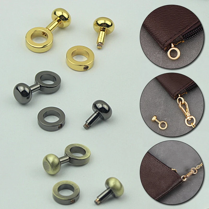 2 Sets Copper Bag Zipper Transform Buckles Accessories DIY Handbag Repair Kit Replace Chain Buckle Adjust Hardware Buttons