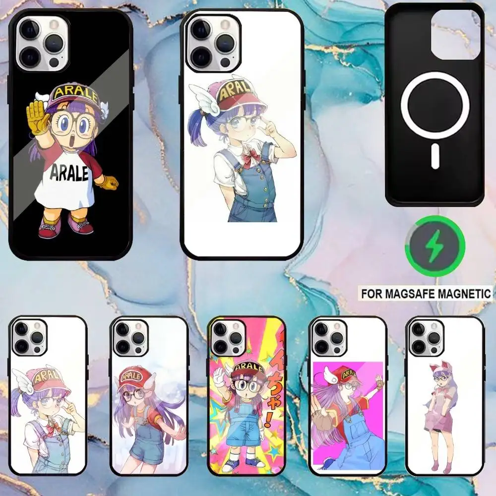 

A-Arale Anime N-Norimaki Phone Case For iPhone17,16,15,14,13,12,11 Plus,Pro Max Magnetic Magsafe Wireless Charging