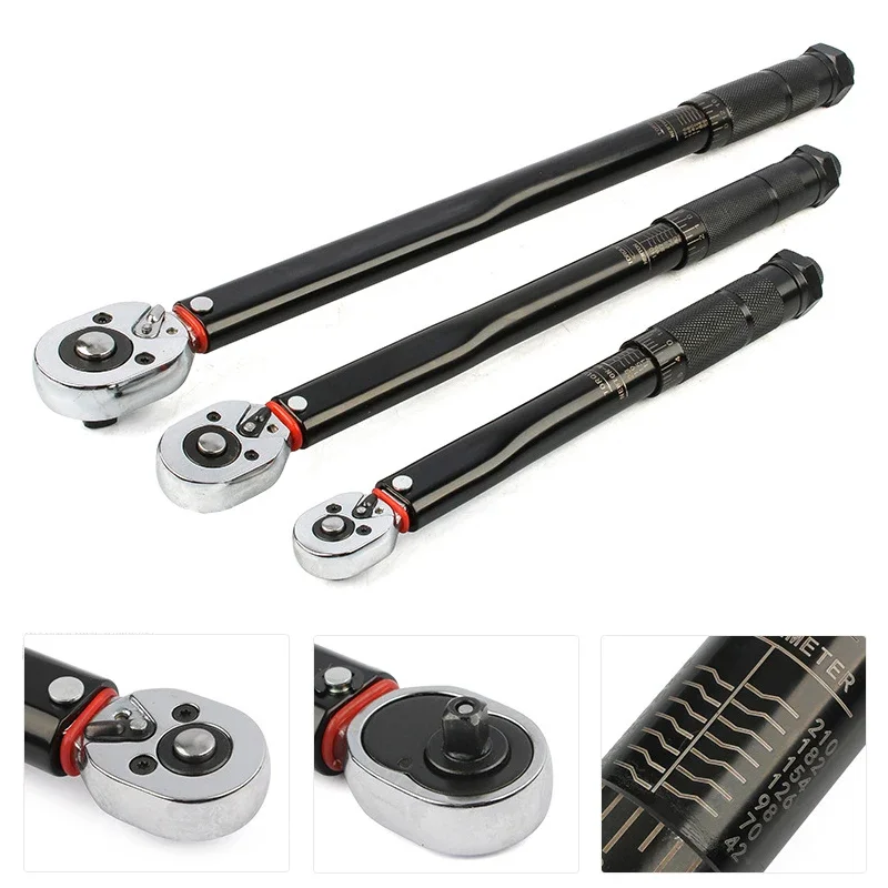 2-210N.m Torque Wrench Square Drive Preset Bicycle Torques Key Professional Two-way Ratchet Car Bike Automotive Repair Tools