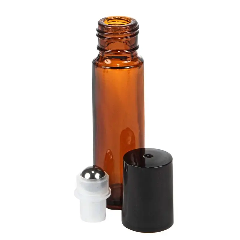 Drop Ship&Wholesale Amber 10 Glass Roll-on Bottles with Stainless Steel Roller Balls Oct.22