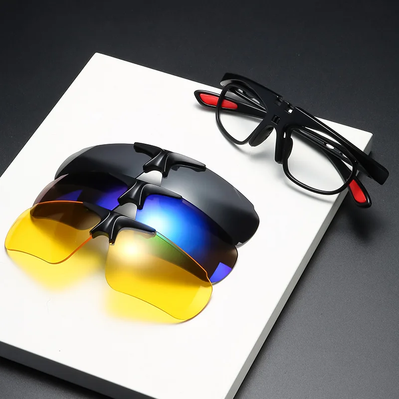 KIZN مشبك مغناطيسي نظارات شمسية رياضية قصر النظر نظارات الرجال النساء وصفة طبية ركوب نظارات قصر النظر الاستجماتيزم -0.5 إلى -10