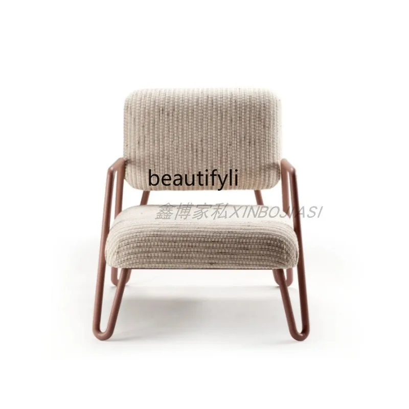 

Simple modern metal single sofa, sales negotiation chair, homestay hotel leisure chair