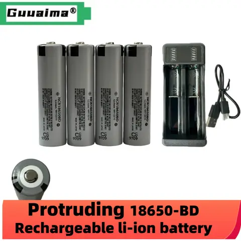 돌출 NCR18650BD 3500mAh 18650 배터리 지적 배터리 3.7v 리튬 충전지 20A 손전등 방전