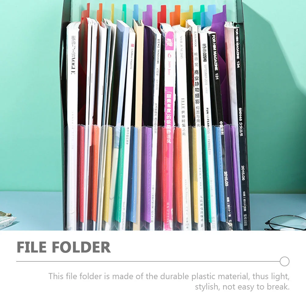 Black Large Capacity File Folder Expandable Accordion Files ganizer Receipts Plastic Bills Pouch Document Filing Folder Storage