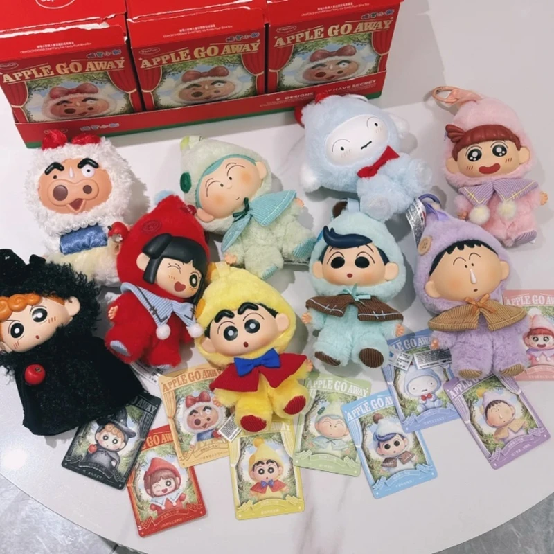

Authentic Crayon Shinchan Apple Go Away Series Blind Box Vinyl Plush Pendant Doll Surprise Mystery Box Fans Customized Toy Gift
