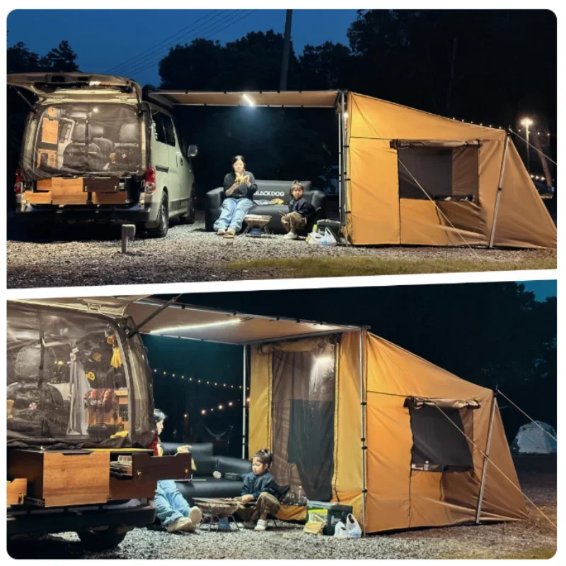 Outdoor car side tent expansion accessories, shelter Plus canopy tent, car side tent, roof rainproof and sunshade