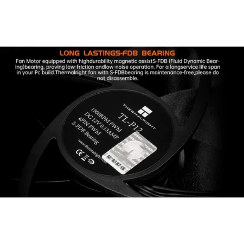 Thermalright TL-P12 1/3/5 PCS CPU-ventilator 120 mm behuizing Stille 4PIN PWM Computer Stille ventilator 1500 RPM snelheid Desktop CPU-koelventilator