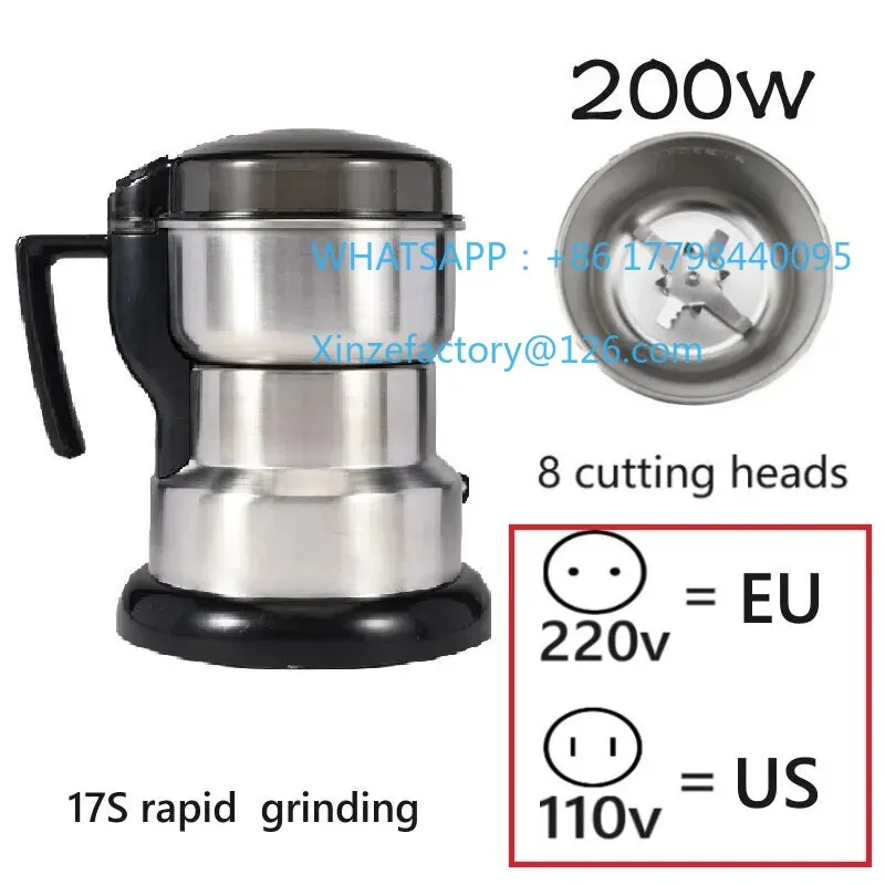 

High Power Electric Coffee Grinder Kitchen Cereal Nuts Beans Spices Grains Grinder Machine Multifunctional Home Cof