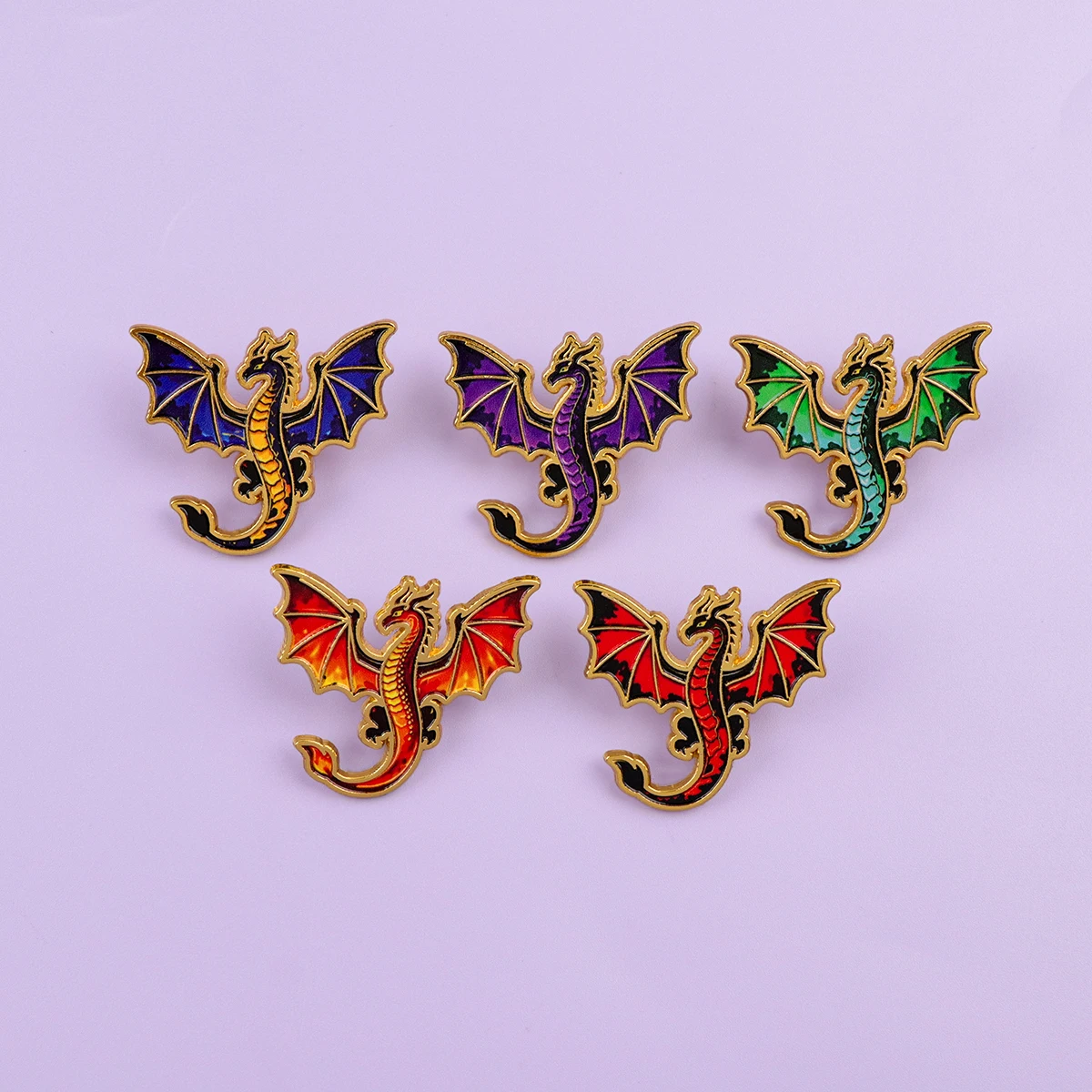 5 Stück coole Drachen-Emaille-Pins, Gothic-Broschen für Mäntel, Damenbroschen, Kragen- und Reversnadeln, Metallabzeichen, Schmuckgeschenk für Freunde