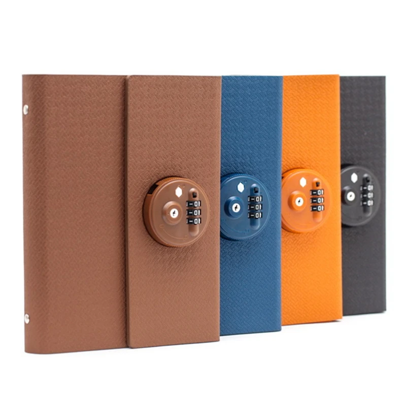 New Multifunction Hardcover Commercial Diary Bookwith Coded Lock Notebook Password Lock