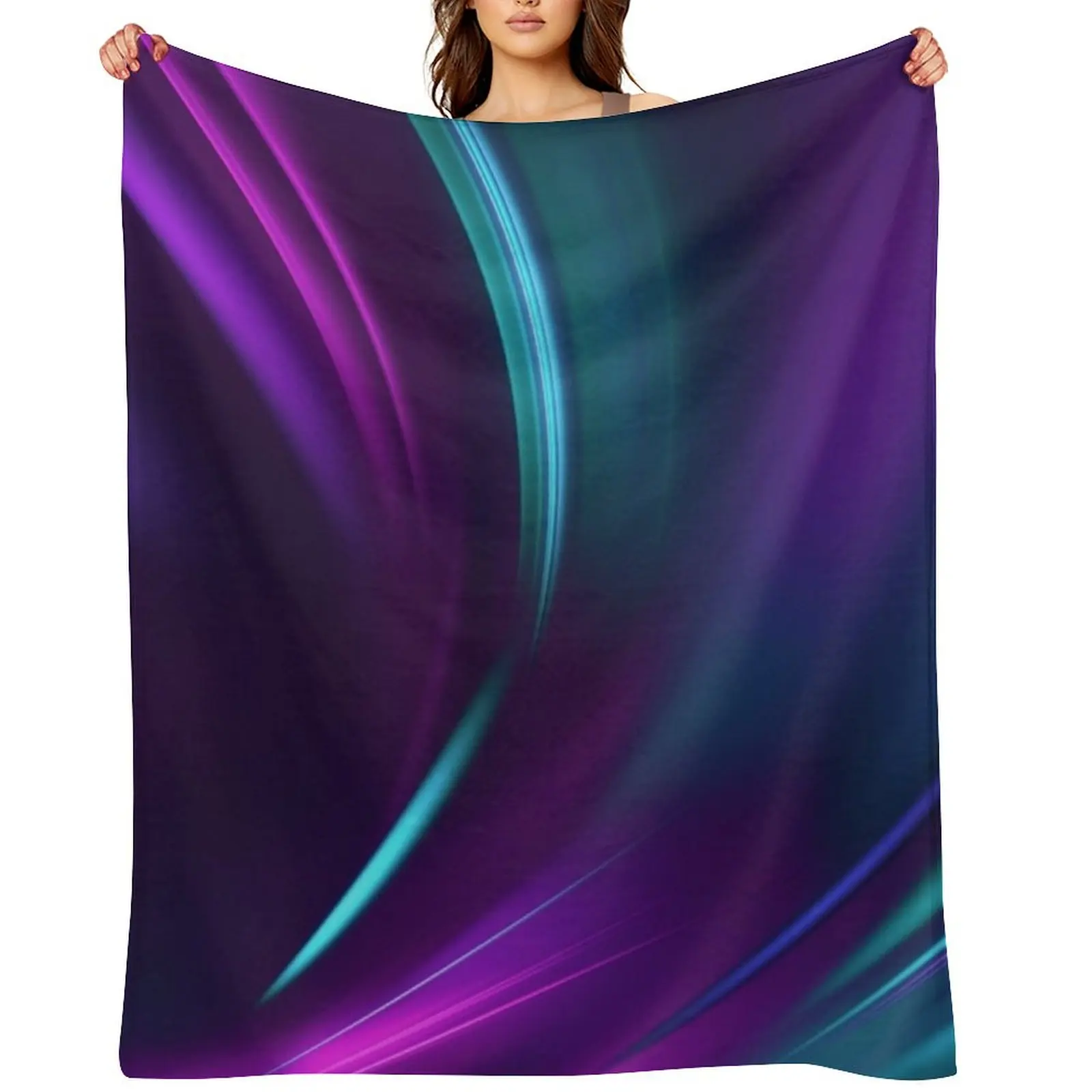 

Purple Teal Swirl Throw Blanket Plush Thermals For Travel Hair Luxury Thicken Blankets