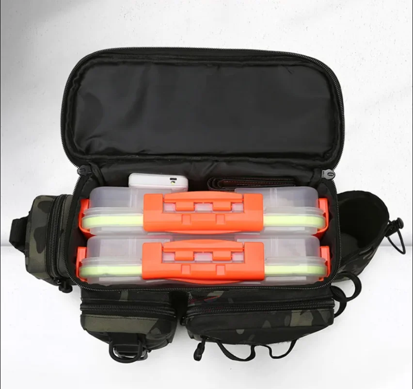 

Многофункциональная рыболовная сумка, удочка, которую можно вставить, камуфляжная уличная наклонная поясная сумка на одно плечо Y418