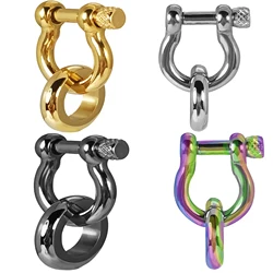 Pair Screw Ear Hangers Hoop Dangle Plug Ear Gauge for Women Ear Plugs and Tunnels for Men Ear Saddles Size 6G 4mm Stretched Ears