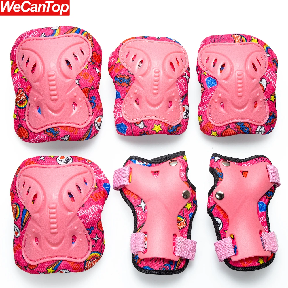 

Детский комплект защитного снаряжения, наколенники, защита запястий, От 3 до 12 лет для скейтборда, велоспорта, роликовых коньков, скутера, BMX, спорта