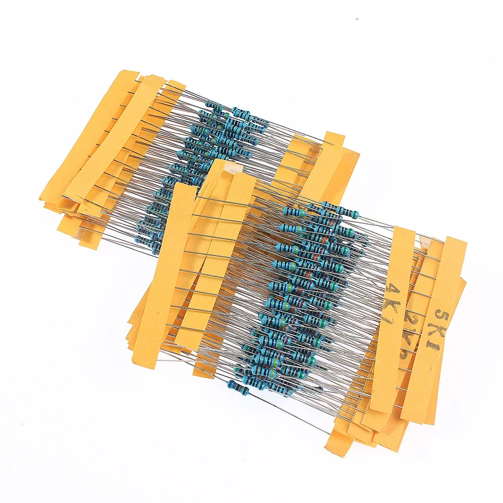 0.25W Metal Film Resistor kit set 30 Values resistors pack , 10 ohm ~1M Resistance 1% Set of resistors diy electronic components