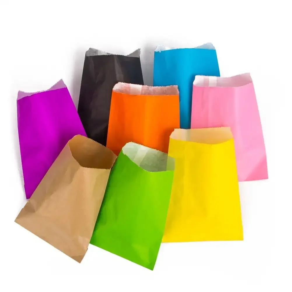 13x18cm 5x7inch 25pcs Paper Bag Solid Pure Colorful Packaging Box Candy Gift Bags Wedding Decoration Party Baby Shower