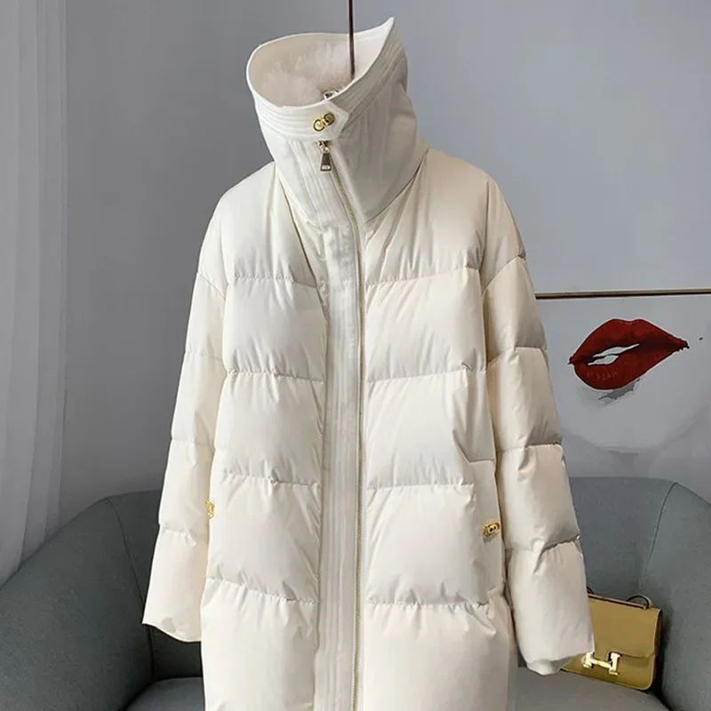 New Women Parker Winter Imitation Fox Hair Women Down Jacket Fashion Warm Thicke High Quality Women Down Jacket Overcoat Y177