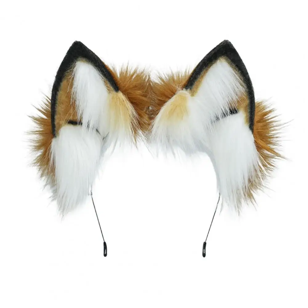 Handmade Faux Ears Plush Headband para Cosplay, Quadro elástico, Hoop de cabelo, exclusivo Faux Fox Ears, Festas de Halloween