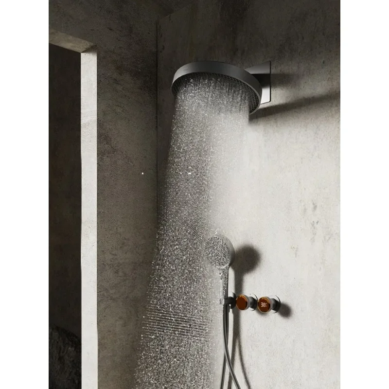 

Сотовый скрытый дождевой душевой набор со скрытой встроенной стеной, полностью медный корпус