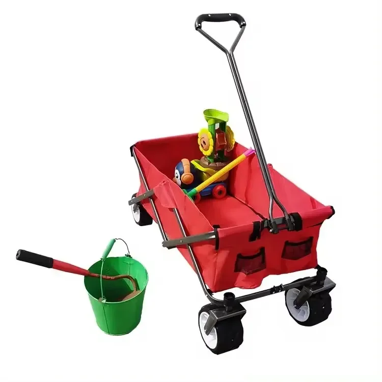 Metal Folding Wagon Storage Shopping And Tools Cart Garden Cart Foldable Hand Truck