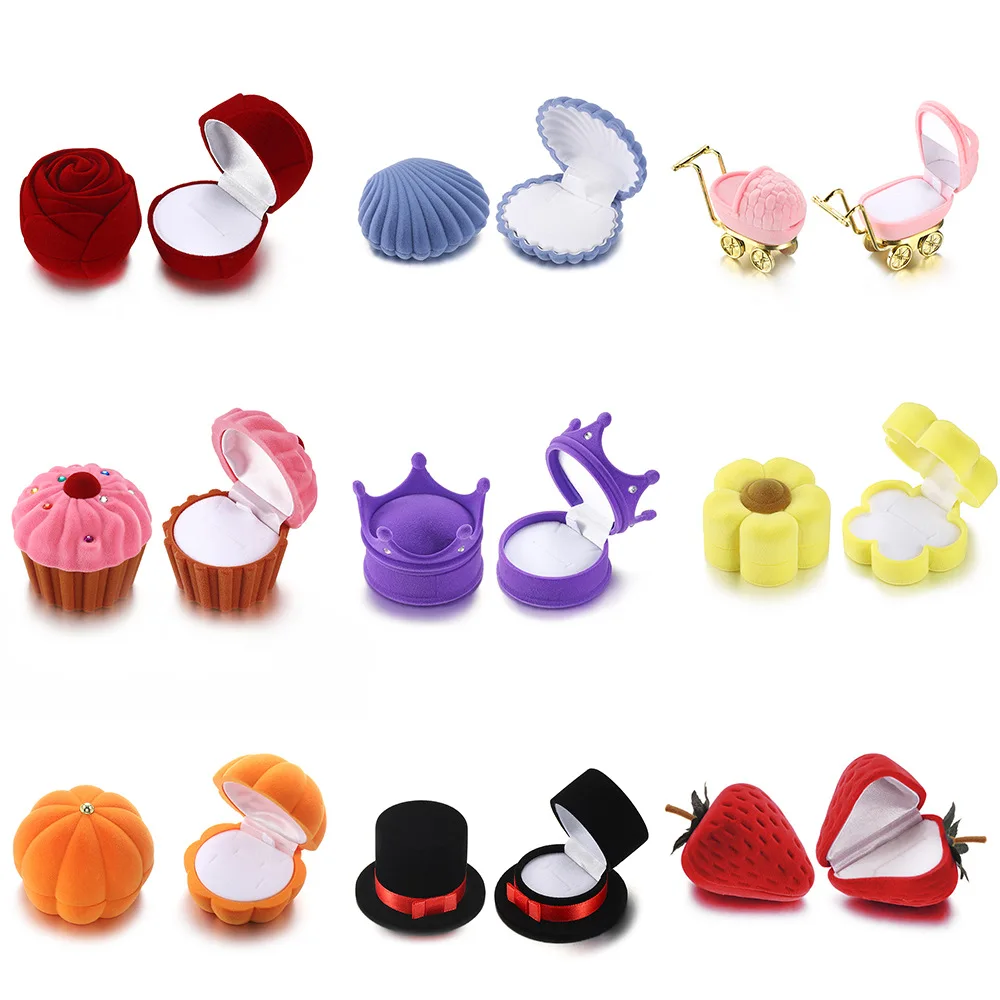 

Velvet Jewelry Stud Earring Ring Display Storage Organizer Gift Box Case for rings, for wedding, engagement, Valentine's Day