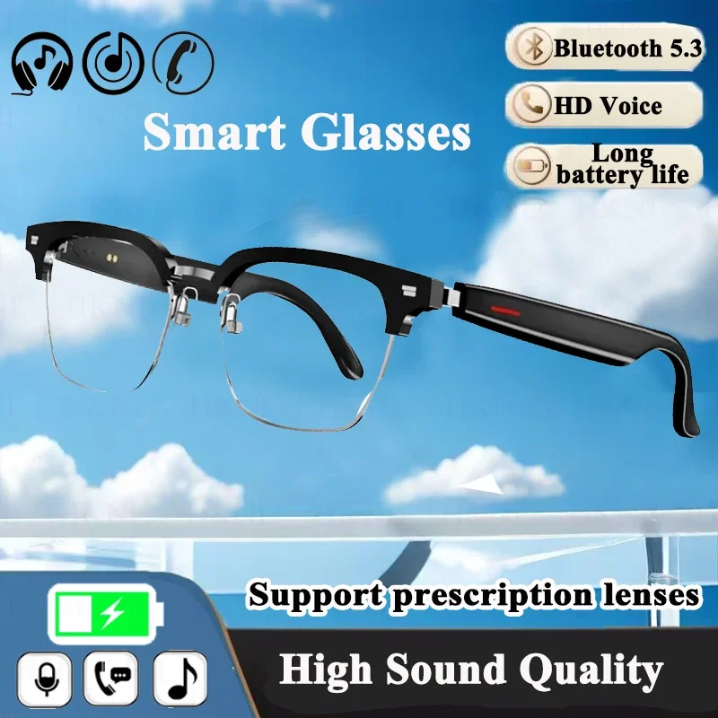 

New Smart Glasses Men Music Sunglasses Earphones Wireless Bluetooth Headset HIFI Sound Headphone Driving Glasses Hands-free Call