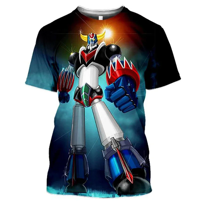 Summer New Goldorak T-shirt Anime UFO Robot Grendizer 3D Printed Men\'s T-shirt Large Size Loose Comfortable Breathable Top